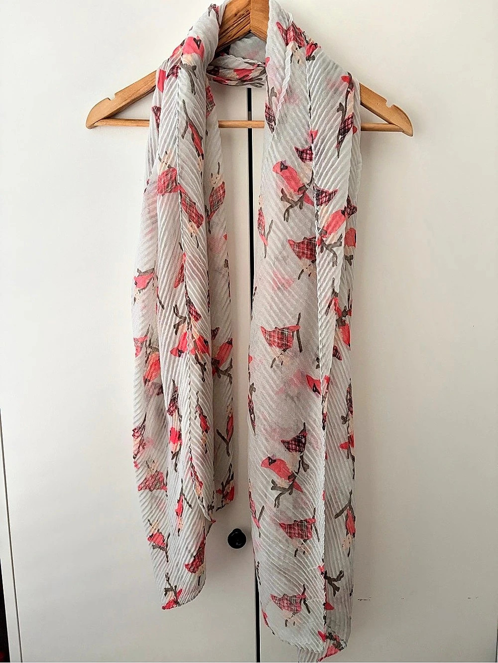Floral Sheer Scarf in cardinal